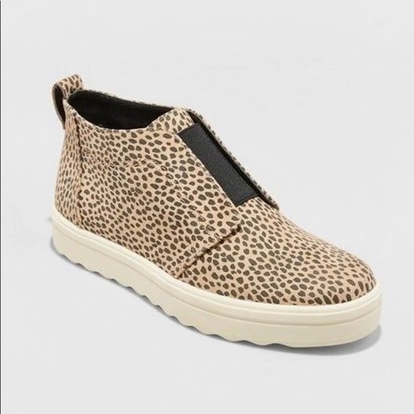 Lilian Microsuede Leopard Print Slip On Sneakers